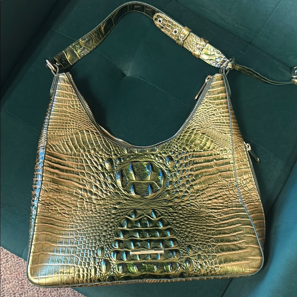 Brahmin Green Tabitha Shoulder Bag with matching wallet - Picture 3 of 5